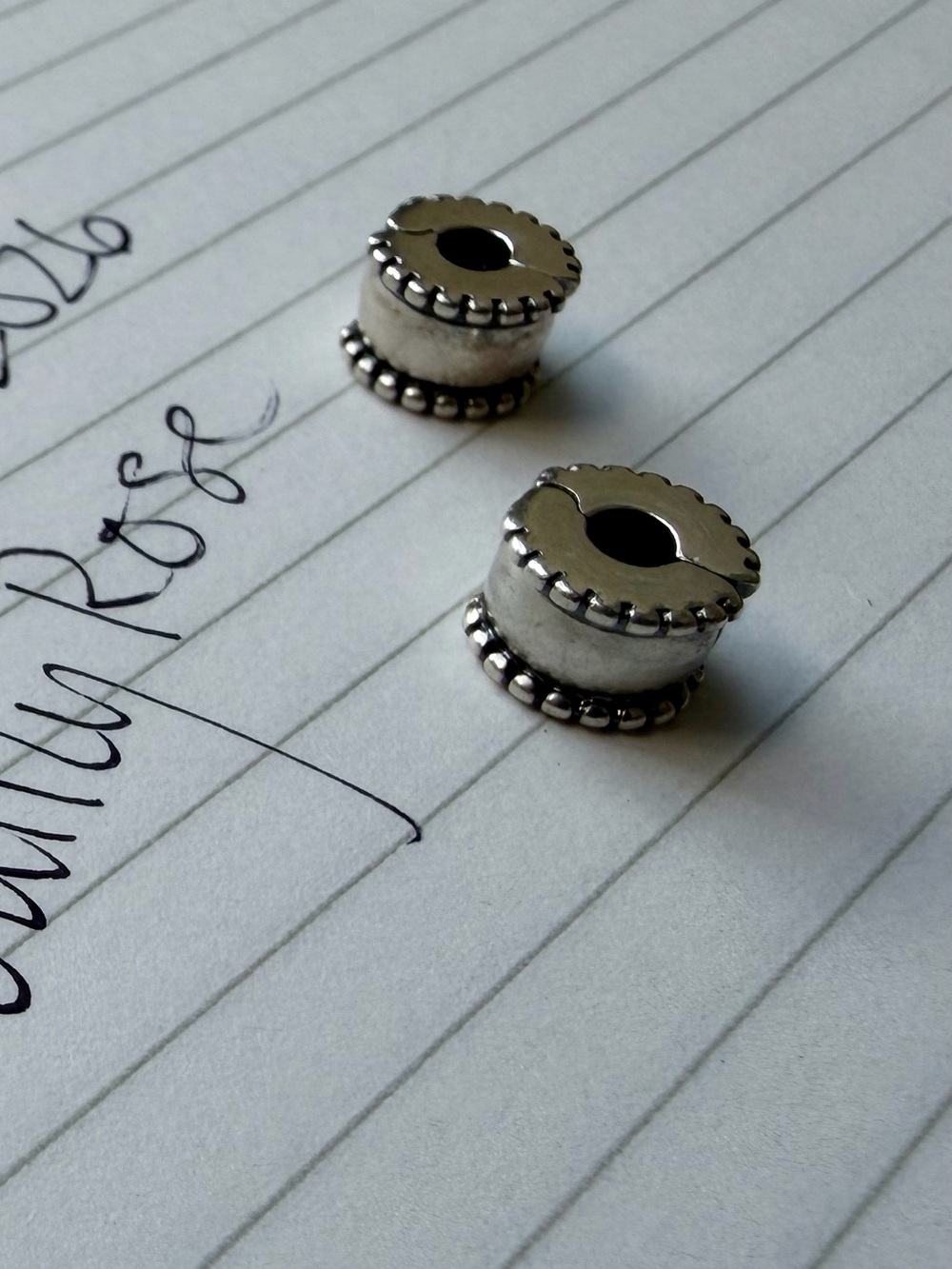 Pair of Authentic Pandora Sterling Silver Clip Charms (925 ALE)